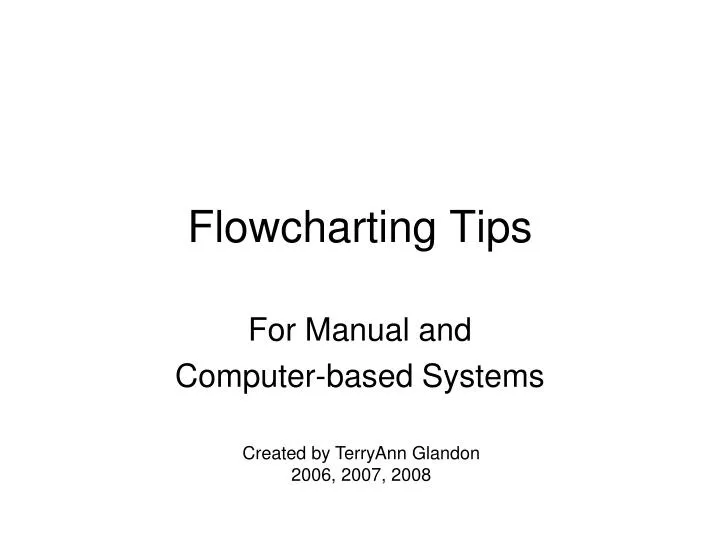 flowcharting tips