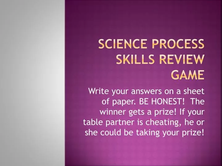 science process skills review game