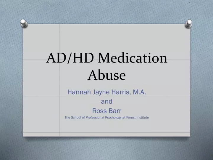 ad hd medication abuse