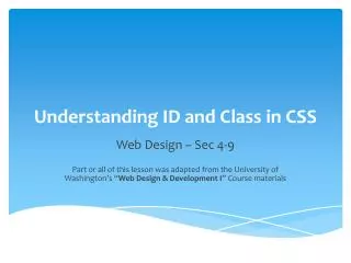 Understanding ID and Class in CSS