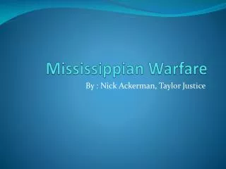 Mississippian Warfare