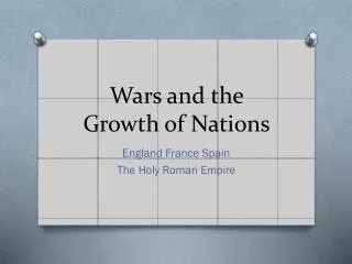 Wars and the Growth of Nations