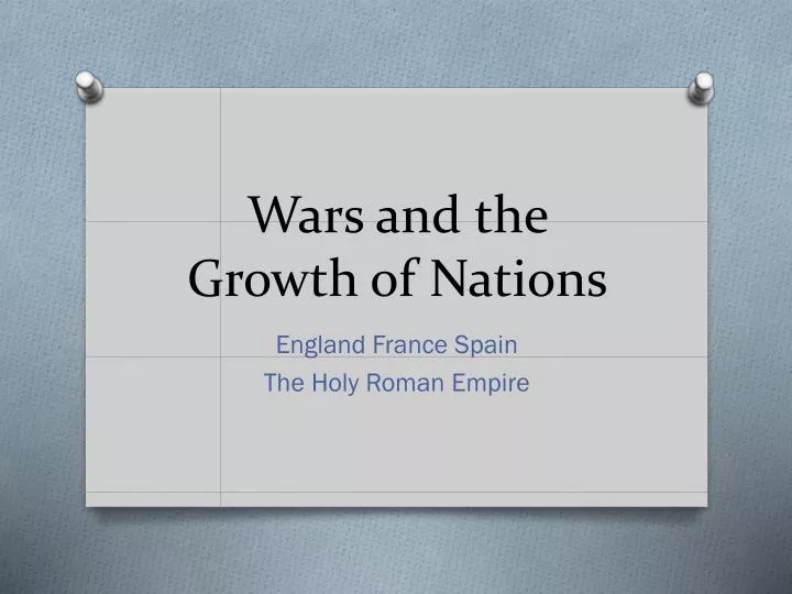 wars and the growth of nations