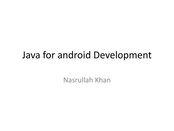 java for android development