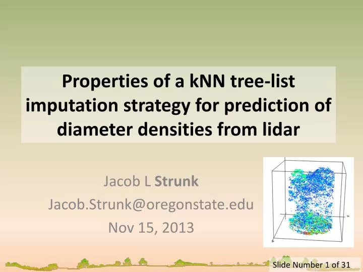 properties of a knn tree list imputation strategy for prediction of diameter densities from lidar