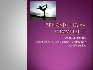 behandling av svimmelhet