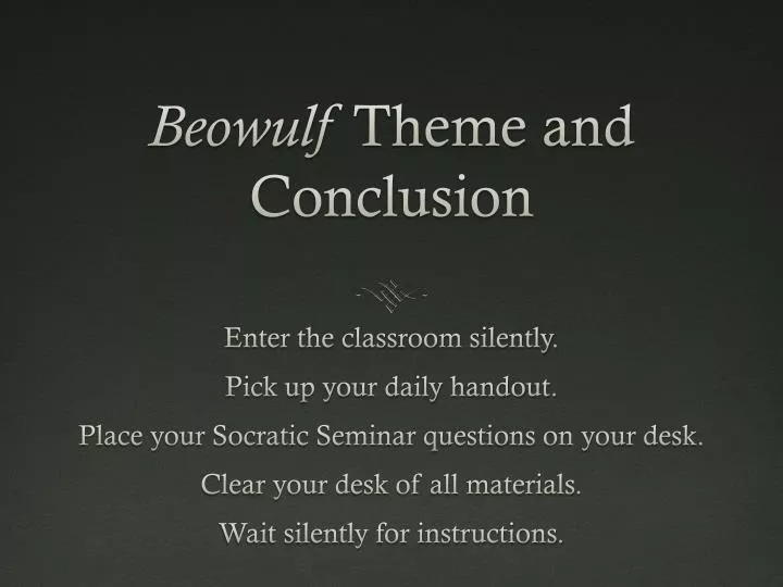 beowulf theme and conclusion