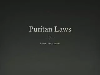Puritan Laws