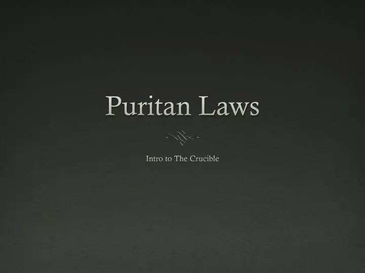 puritan laws