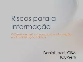 riscos para a informa o