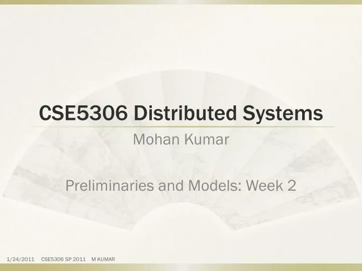 cse5306 distributed systems