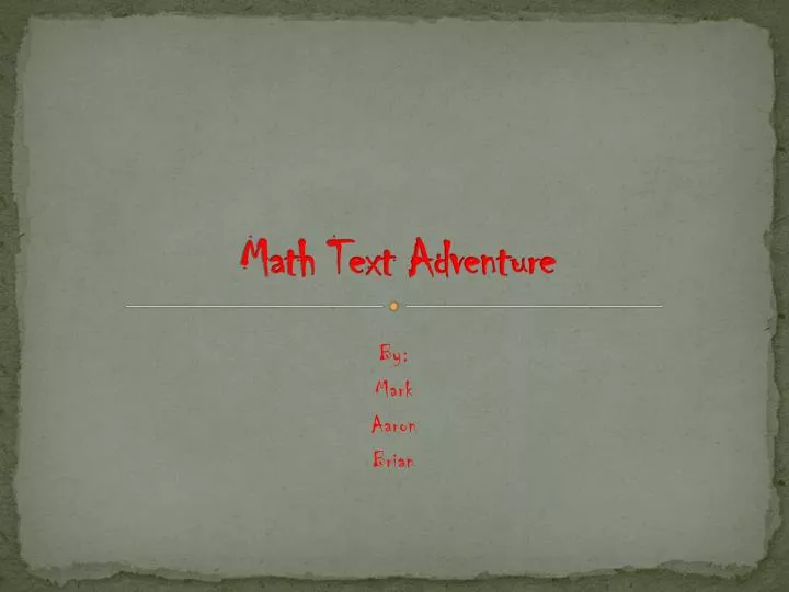 math text adventure
