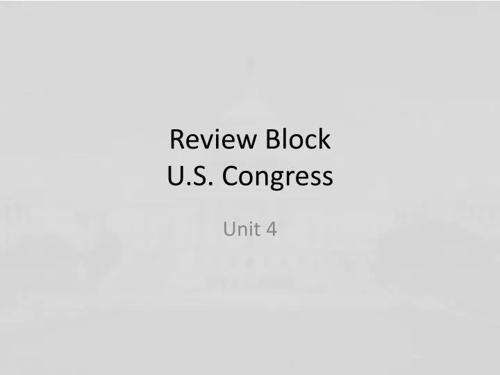 review block u s congress