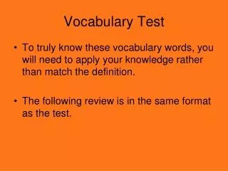 Vocabulary Test