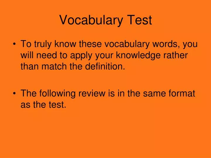 vocabulary test