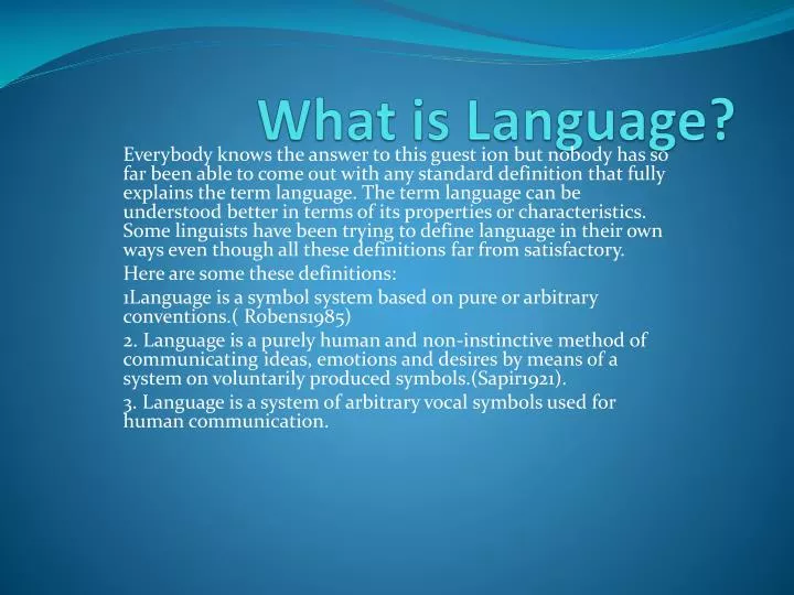 what is language