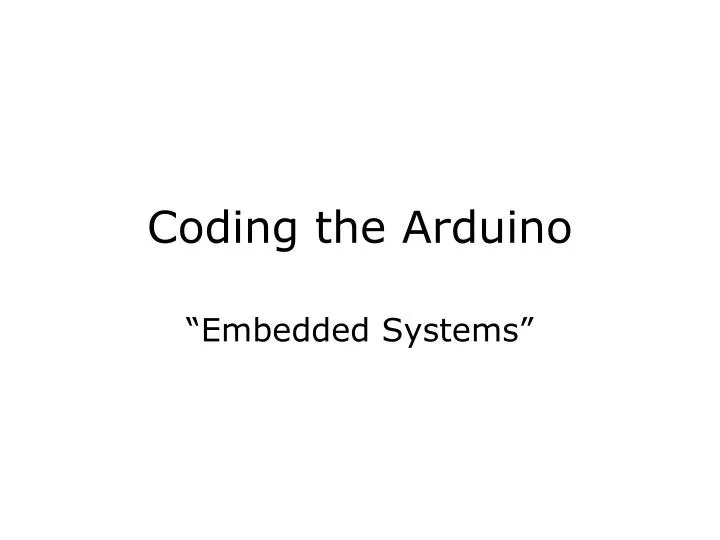 coding the arduino