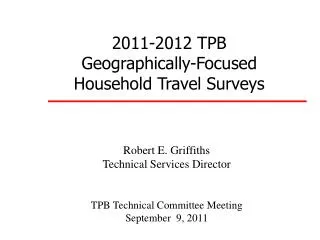 2011-2012 TPB Geographically-Focused Household Travel Surveys