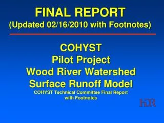 FINAL REPORT (Updated 02/16/2010 with Footnotes)