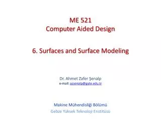 6. Surfaces and Surface Modeling