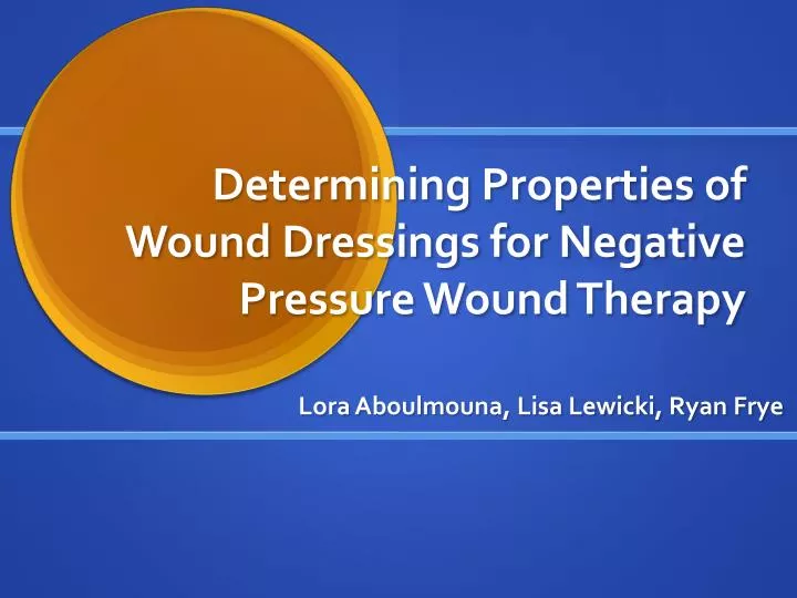 determining properties of wound dressings for negative pressure wound therapy