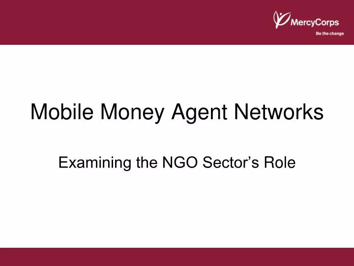 mobile money agent networks