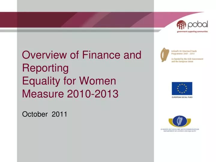 overview of finance and reporting equality for women measure 2010 2013