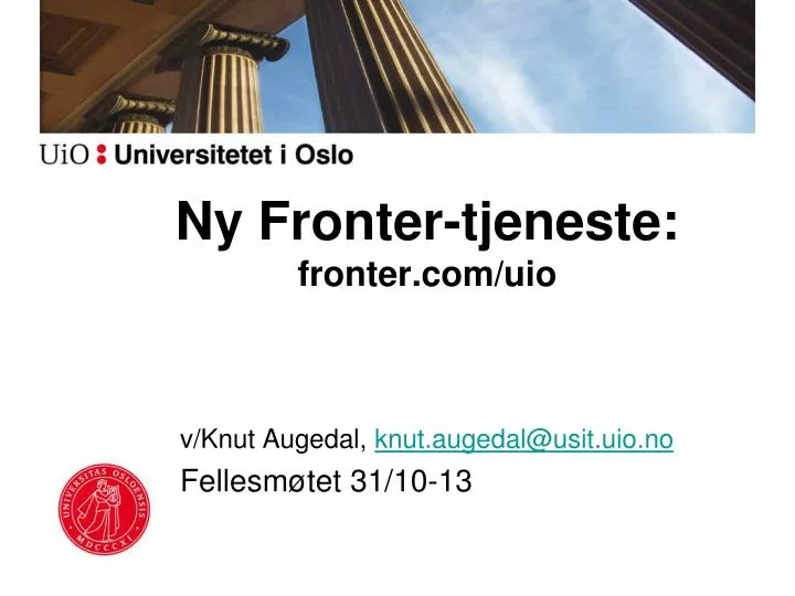 ny fronter tjeneste fronter com uio