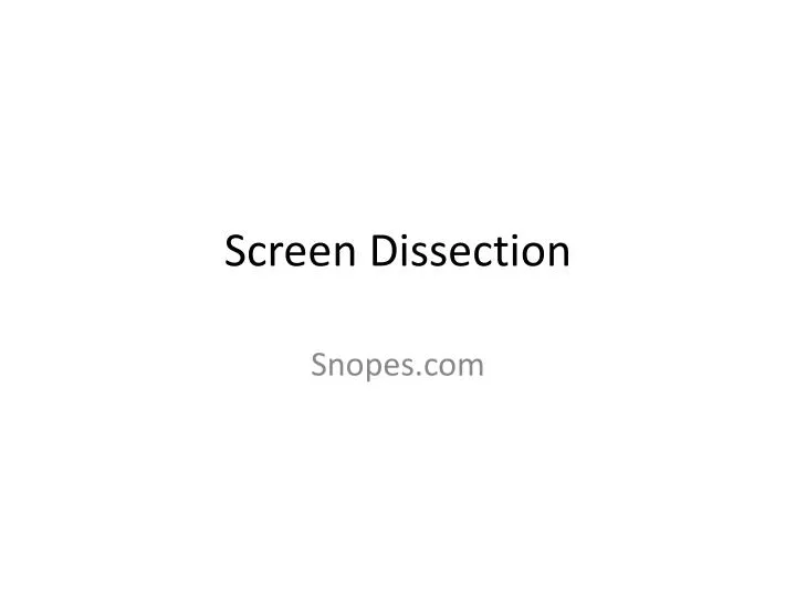 screen dissection