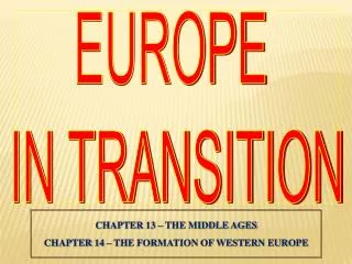 EUROPE IN TRANSITION