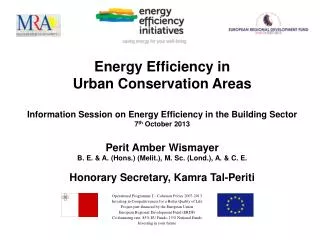Energy Efficiency in Urban Conservation Areas