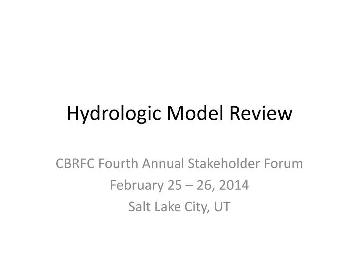 hydrologic model review