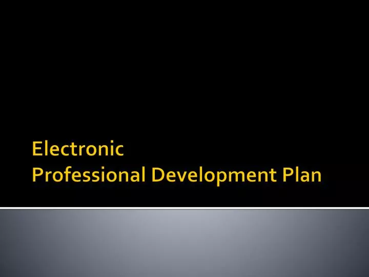 electronic professional development plan