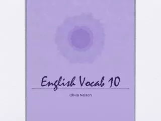 English Vocab 10