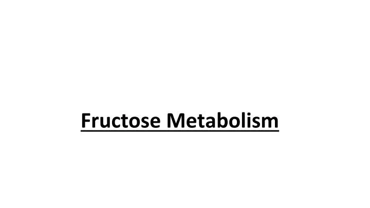 fructose metabolism