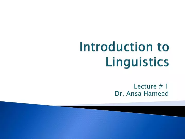 introduction to linguistics