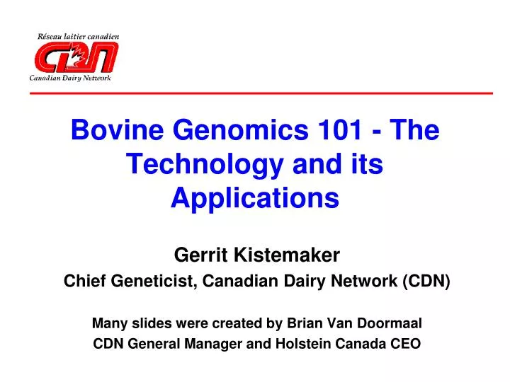 bovine genomics 101 the technology and its applications