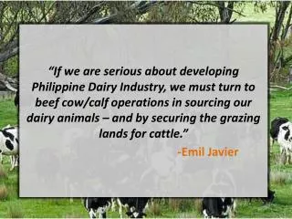Developing the Local Dairy Industry