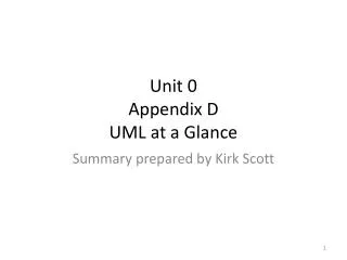 Unit 0 Appendix D UML at a Glance