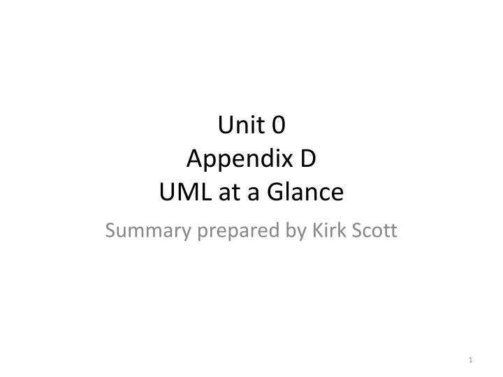 unit 0 appendix d uml at a glance