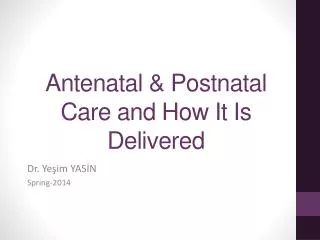 Antenatal &amp; Postnatal Care and How It Is Delivered