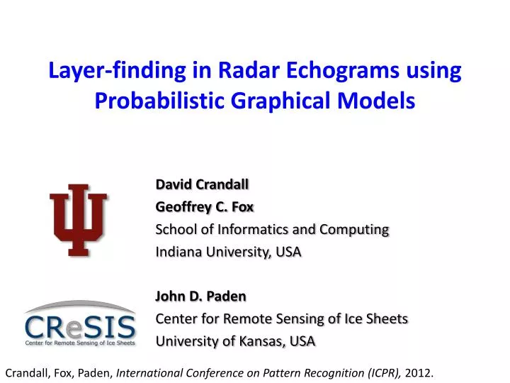 layer finding in radar echograms using probabilistic graphical models