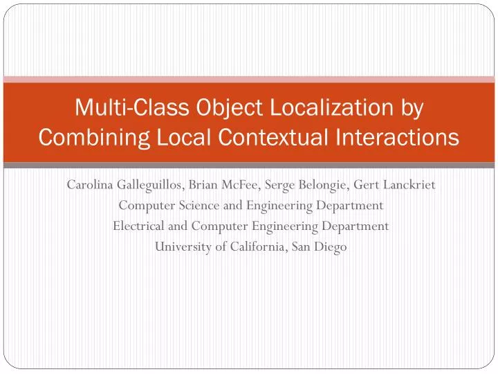 multi class object localization by combining local contextual interactions
