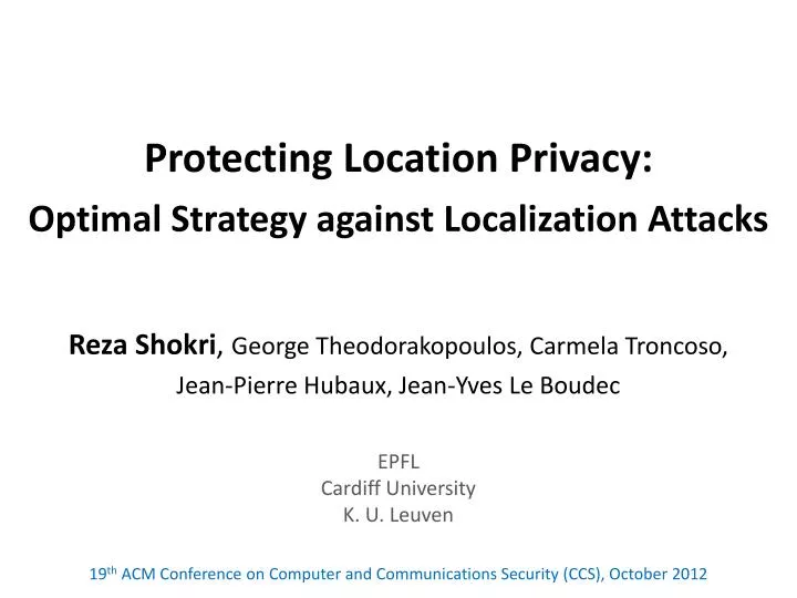 protecting location privacy optimal strategy against localization attacks
