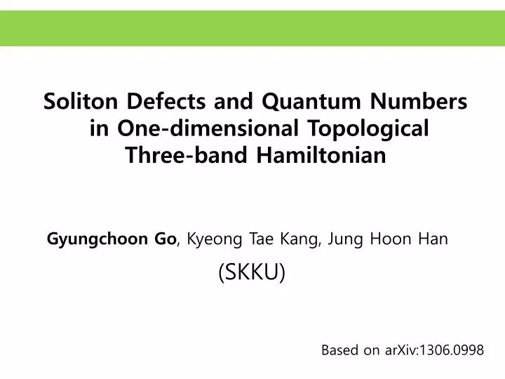 soliton defects and quantum numbers in one dimensional topological three band hamiltonian