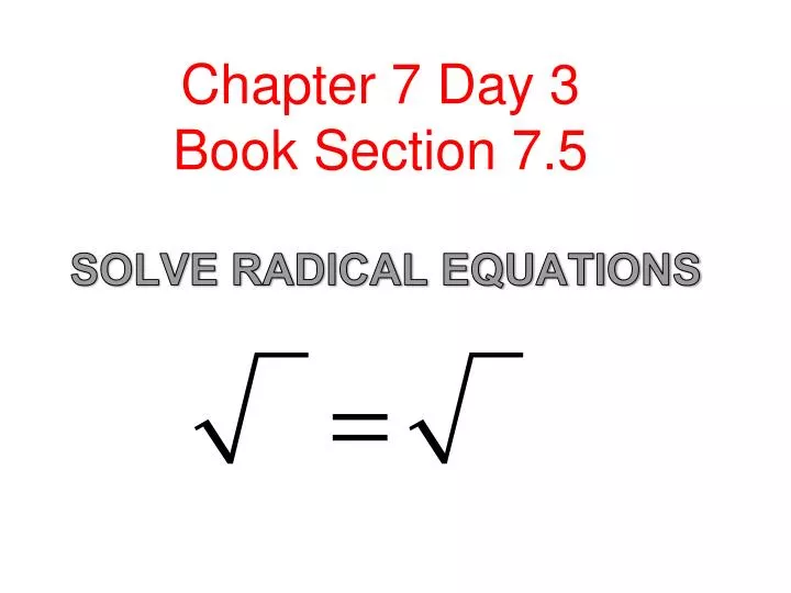 solve radical equations