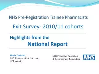 NHS Pre-Registration Trainee Pharmacists