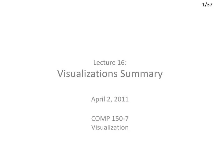 lecture 16 visualizations summary