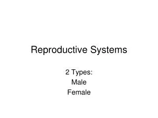 Reproductive Systems