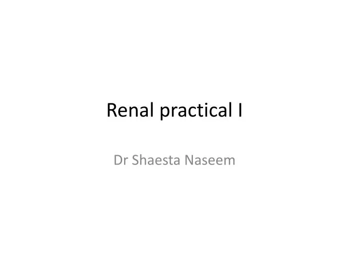 renal practical i